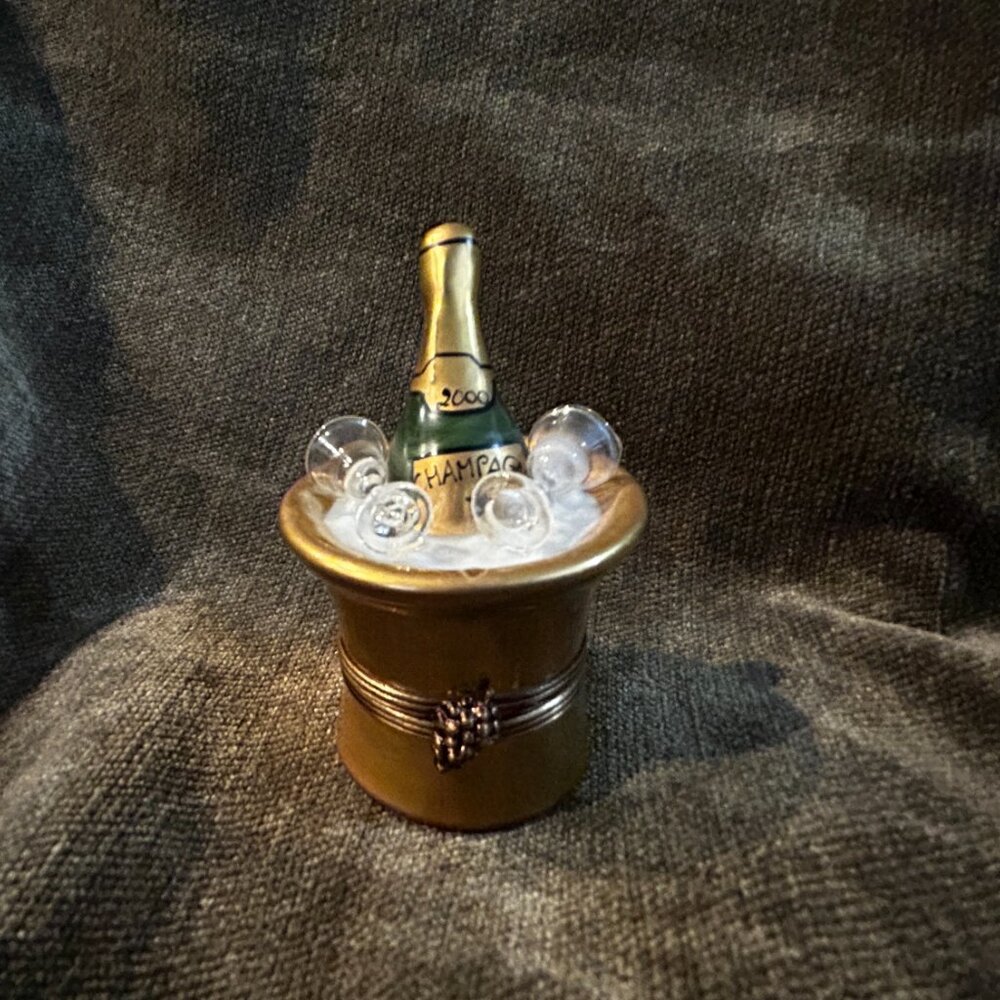 Rare, Retired, Millennium 2000 Dated Limoges Champagne Bottle Box